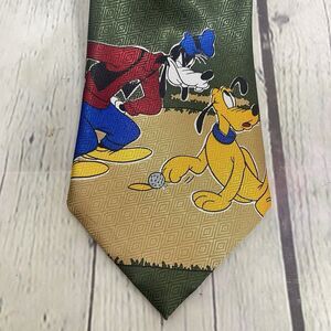 Vintage Mickey Mouse Unlimited Necktie Green Blue Novelty Cartoon Collectible